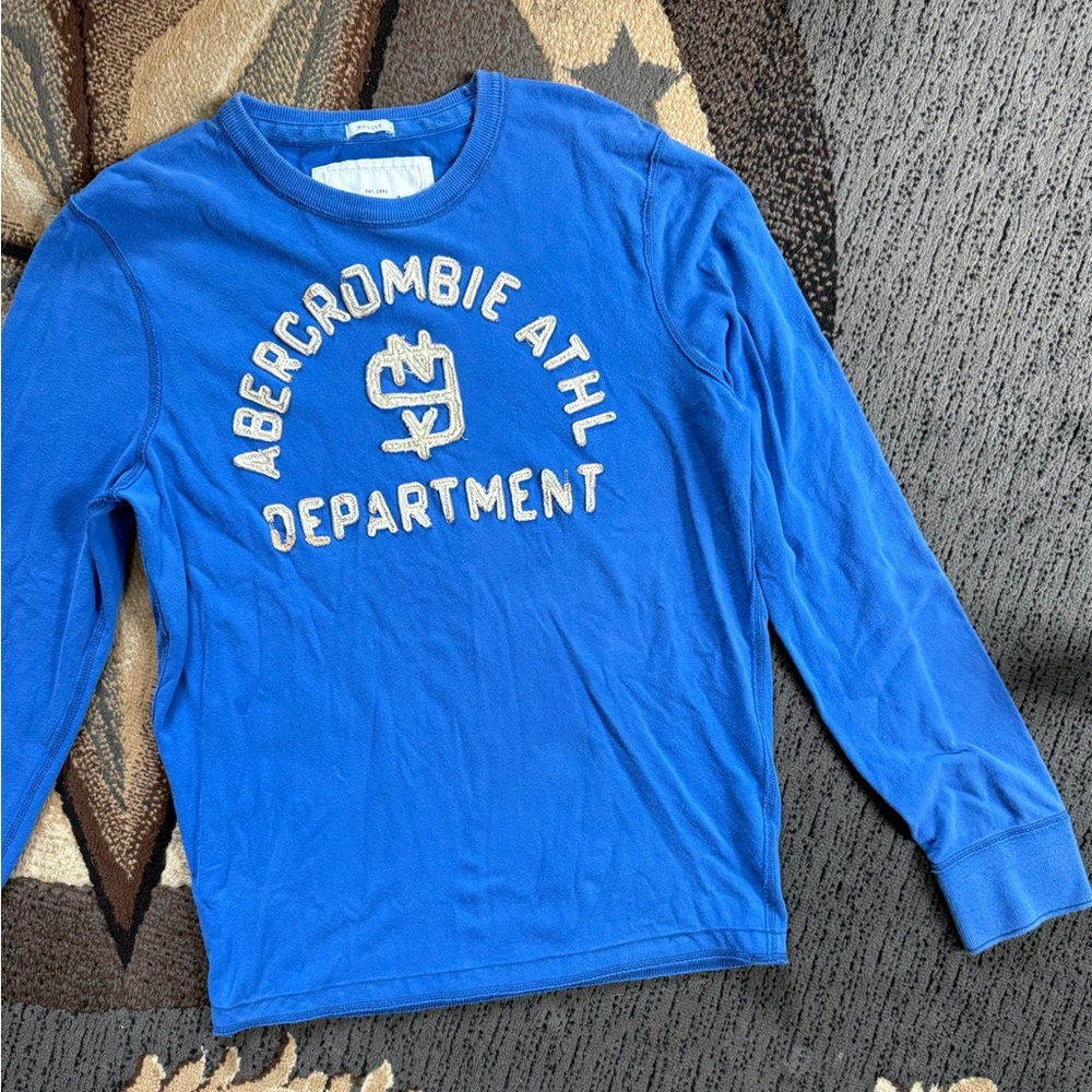 Blue Abercrombie Athletic Long Sleeve Shirt